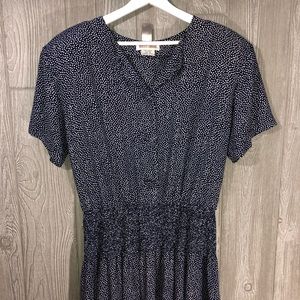 Vintage Maggy London Blue & White Polka Dot Dress